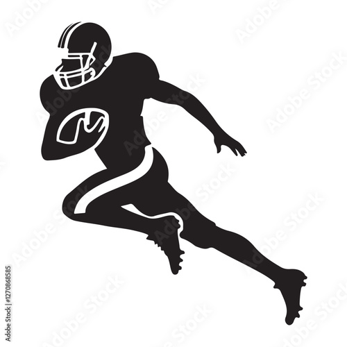 Football Player Silhouette Vector Graphic Sports Action Design Illustration
