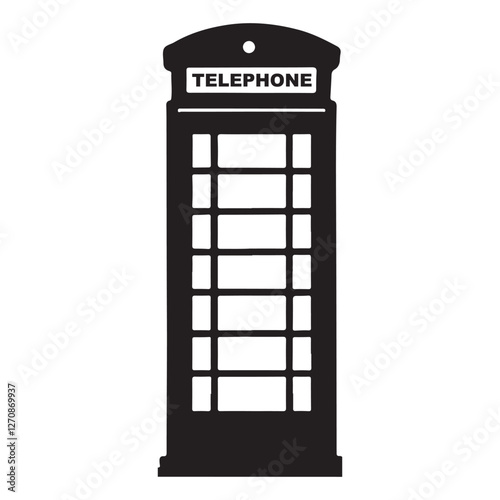 Iconic British telephone box vector illustration for London travel designs