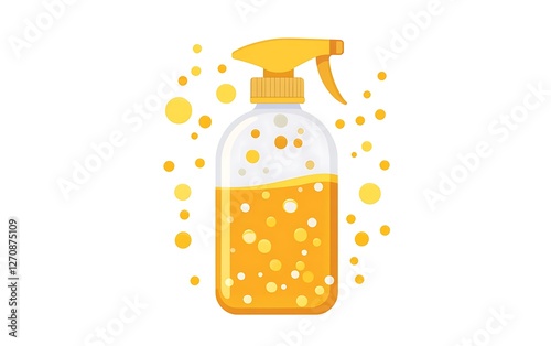 Yellow Cleaning Spray Bottle Illustration photo