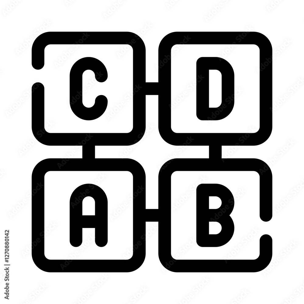 ABC Alphabet Blocks line icon ABC Alphabet Blocks line icon