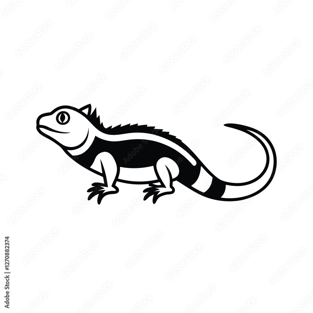 Fototapeta premium chameleon cartoon isolated on white background