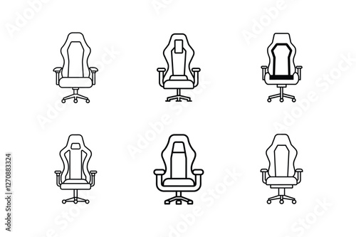 gaming chair icon line art vector illustration