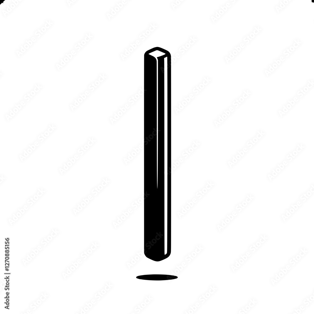 Minimalist Monochrome: A striking, minimalist image showcases a sleek, elongated, rectangular-shaped solid bar casting a subtle shadow. Minimalist Monochrome: A striking, minimalist image showcases a sleek, elongated, rectangular-shaped solid bar casting a subtle shadow.