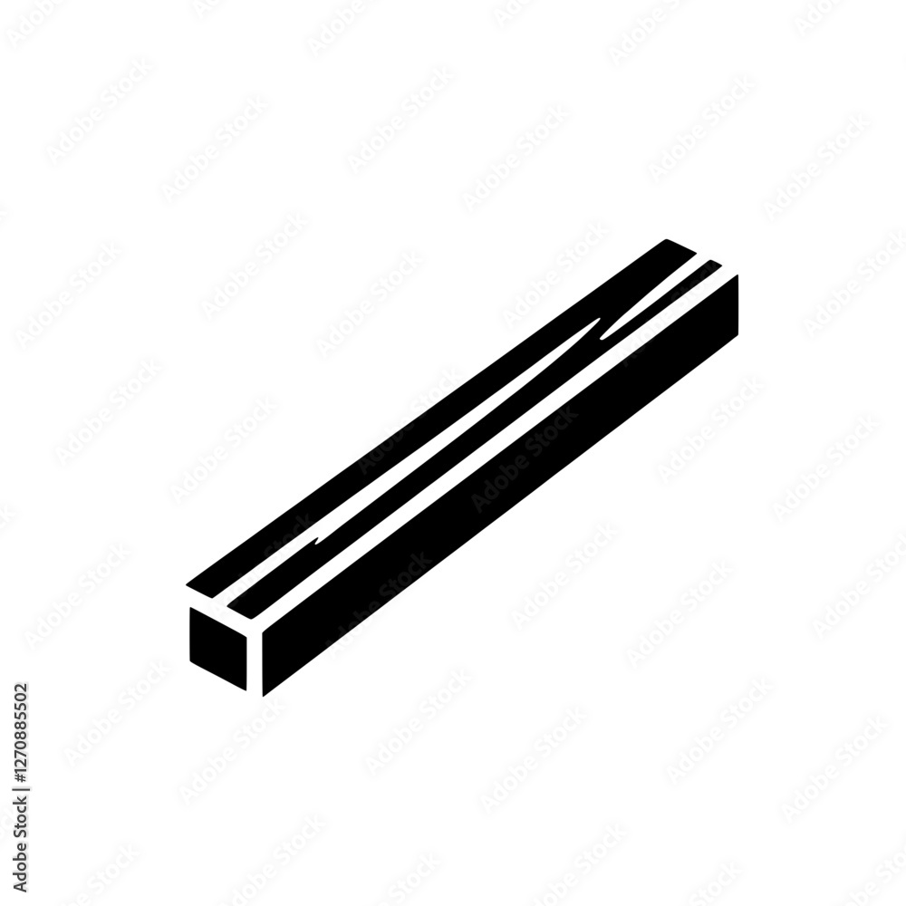 Monochrome Lumber: A geometric wood beam in a striking monochrome silhouette. Monochrome Lumber: A geometric wood beam in a striking monochrome silhouette.