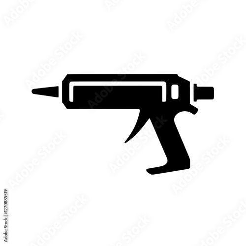Crafting with Precision: A sleek, silhouetted glue gun, a symbol of craftsmanship and DIY projects, ready to adhere materials with accuracy