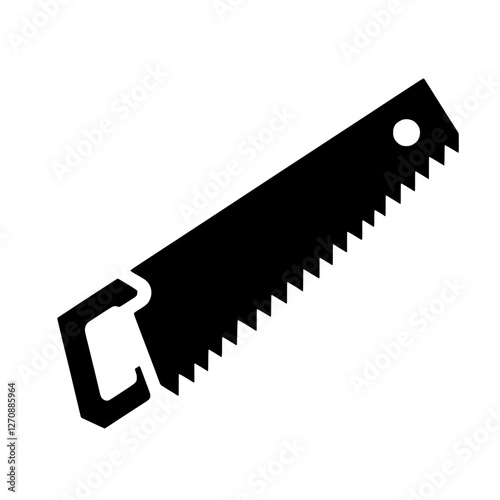 Simple Saw Silhouette: A bold silhouette of a traditional hand saw, capturing the essence of craftsmanship and the tools of the trade.