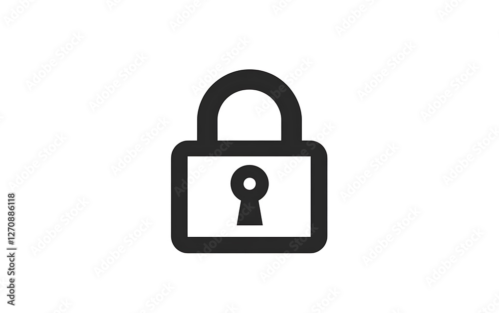 Simple lock icon, security symbol, digital interface element Simple lock icon, security symbol, digital interface element