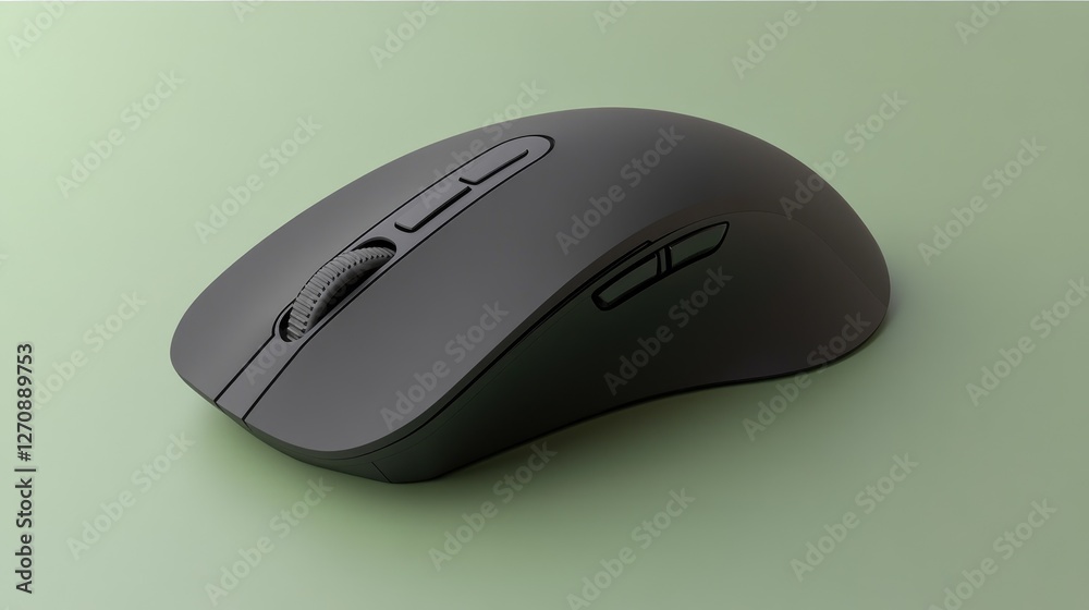 Wireless mouse with interchangeable side grips, displayed on a green backdrop, showcasing customizable comfort Wireless mouse with interchangeable side grips, displayed on a green backdrop, showcasing customizable comfort