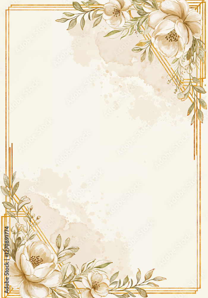 Obraz premium Beautiful floral wedding invitation design featuring soft colors and elegant details for a romantic celebration