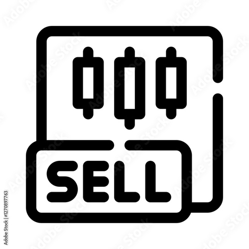 Sell Stocks Button line icon