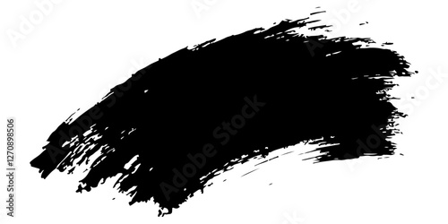 Black ink brush stroke vector shape on a white background