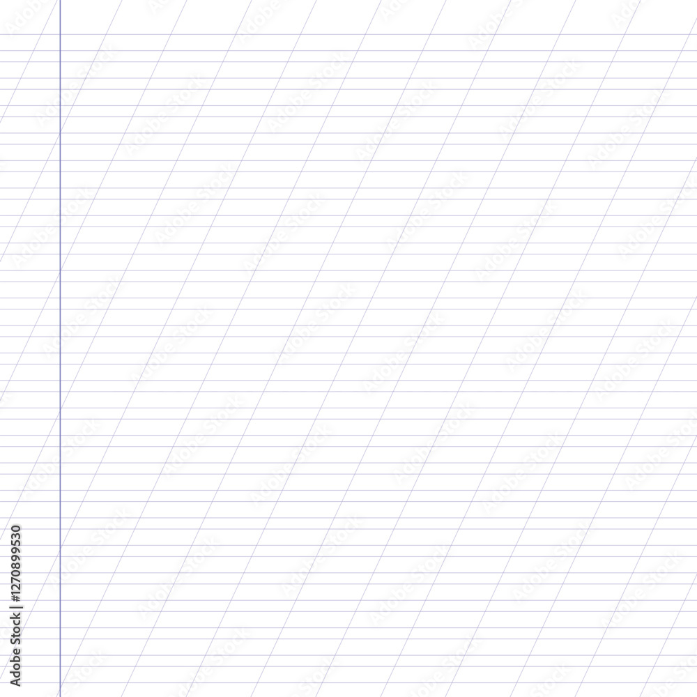 Graph paper. Printable lined grid paper with color horisontal, diagonal lines. Geometric pattern for school, oblique notebook. Realistic lined paper blank size Letter. Exercise page for calligraphy. Graph paper. Printable lined grid paper with color horisontal, diagonal lines. Geometric pattern for school, oblique notebook. Realistic lined paper blank size Letter. Exercise page for calligraphy.