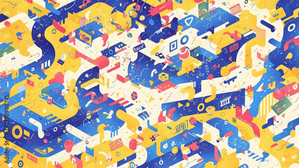 Fototapeta premium Abstract isometric shapes background for digital design projects