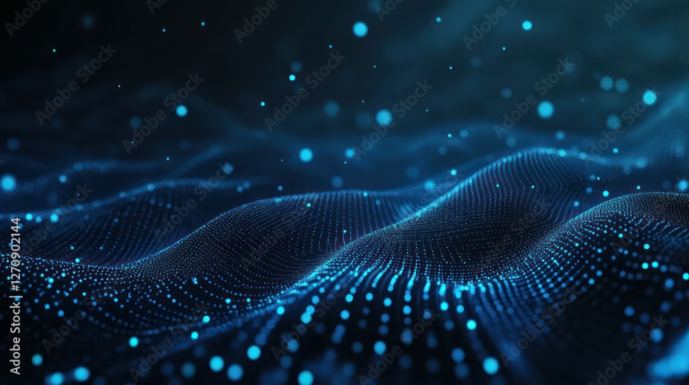 Abstract Digital Landscape with Glowing Particles Abstract Digital Landscape with Glowing Particles