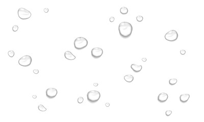 Realistic water drops. PNG drops, condensation on the window, transparent water drop. Abstract water drops, bubbles on transparent background, digital liquid design, Stock royalty free