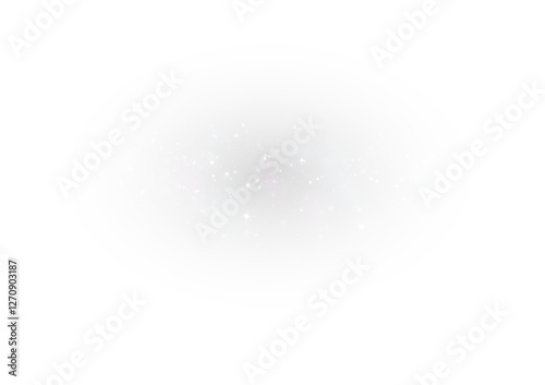 PNG rainbow light and white dust. Crystal shimmer with a rainbow effect. Bokeh light background with glowing dust. Beautiful and magical royalty-free stock image.