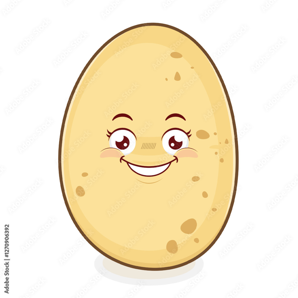 Fototapeta premium potato smile face cartoon cute