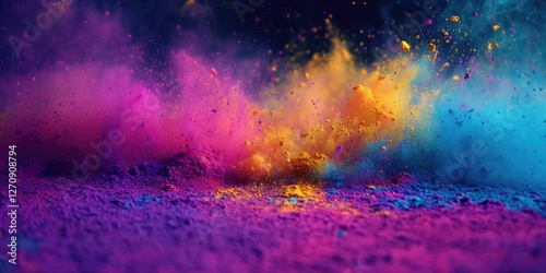 Vivid colors of a colorful celebration, likely Holi festival in India
