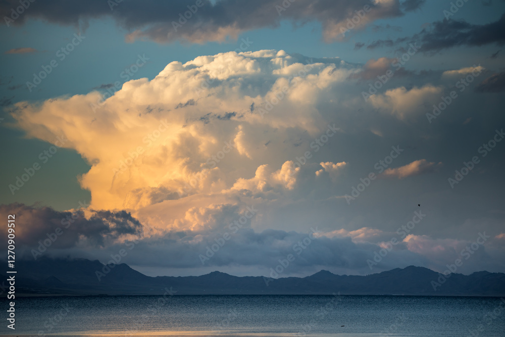 Summer scenery of Sailimu Lake in Xinjiang, China
