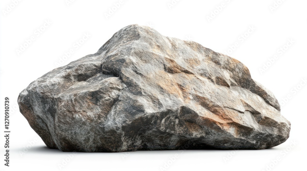 Large grey rock isolated on white background, nature texture, geology Large grey rock isolated on white background, nature texture, geology