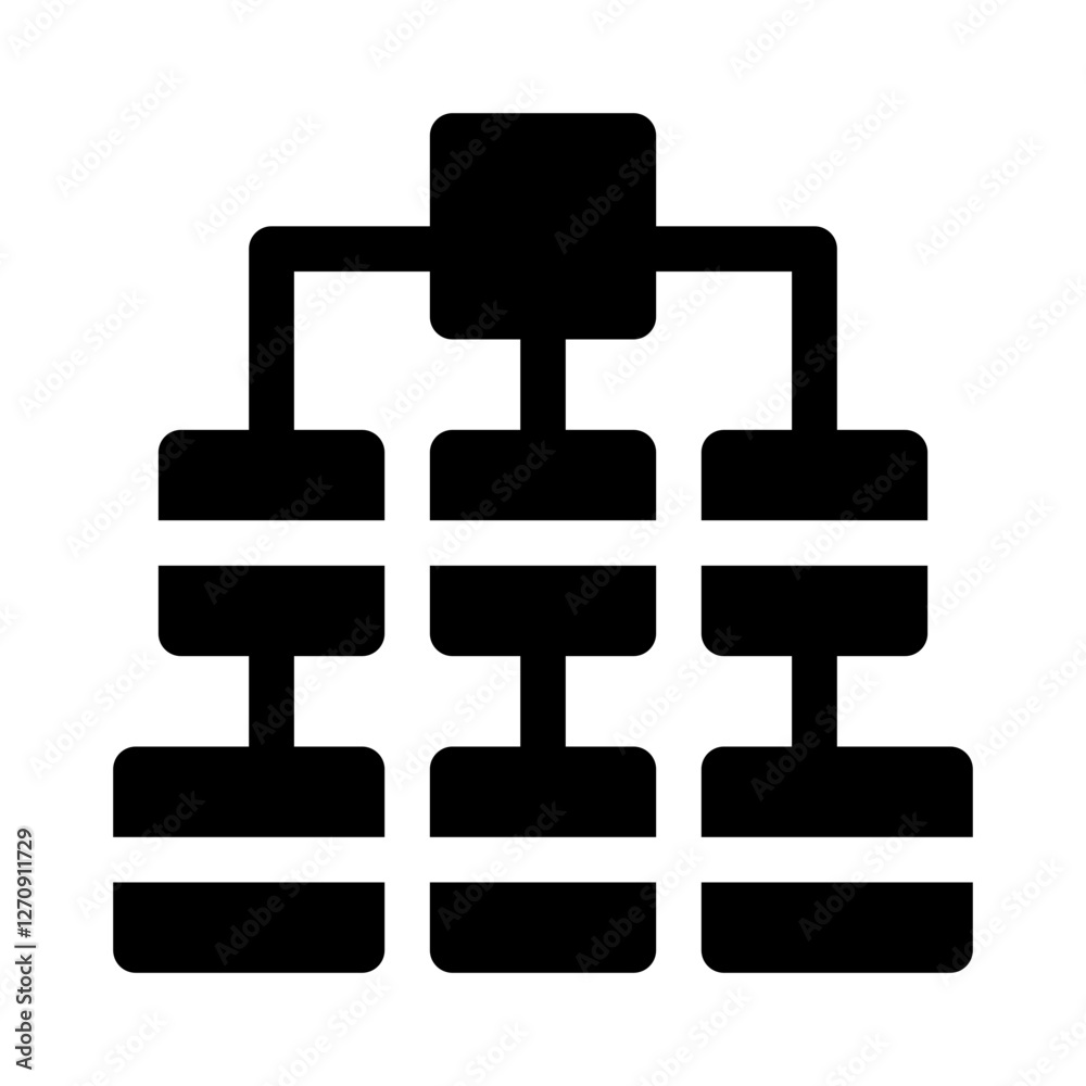 Decision tree glyph icon Decision tree glyph icon