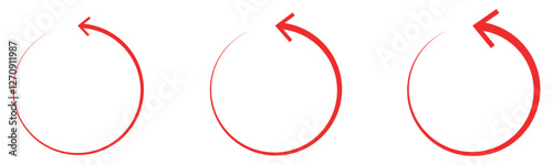 Circle arrows icon set. Round reload sign, repeat icon, refresh icon, rotate arrow icon vector illustration.