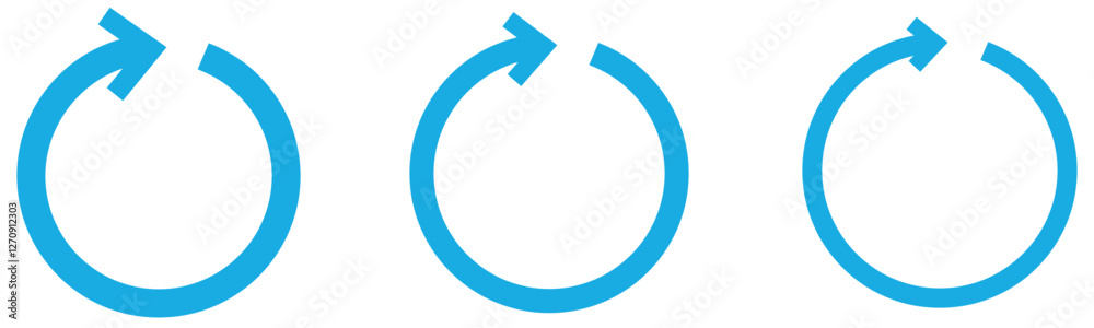 Update icon vector, Refresh icon set. Reload icon vector. circular arrow , refresh, reload. Set of circle arrows rotating on white background. Blue refresh arrow icon vector Update icon vector, Refresh icon set. Reload icon vector. circular arrow , refresh, reload. Set of circle arrows rotating on white background. Blue refresh arrow icon vector