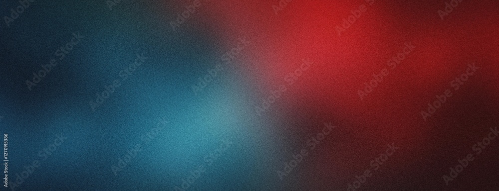 Deep red and cyan blend with noise and grain texture on a dark background poster banner wallpaper backdrop