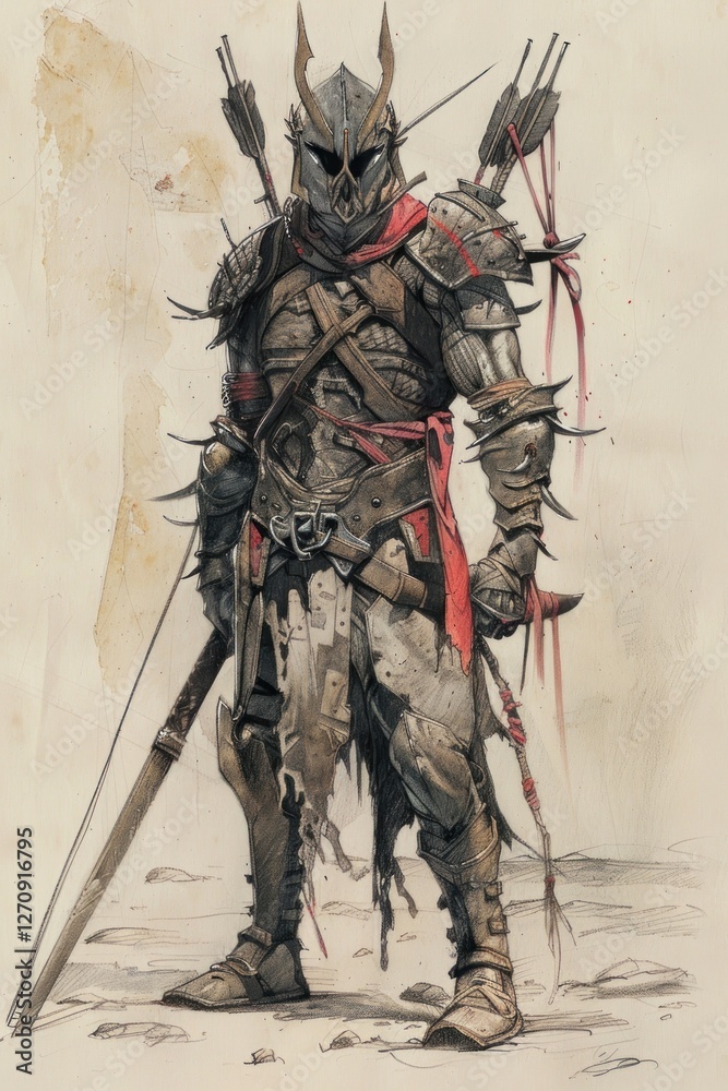 Obraz premium 800s armor character drawing sketch protection.