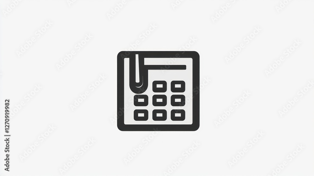 Simple phone icon, keypad, communication, white background, website design Simple phone icon, keypad, communication, white background, website design