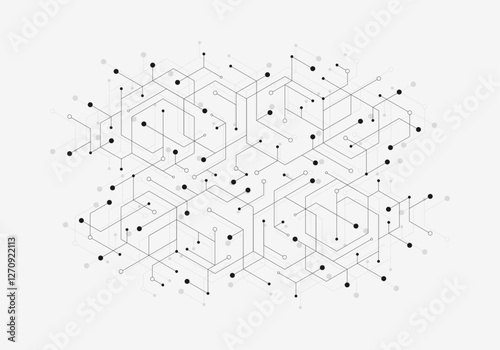 Health care abstract background with hexagons, lines and dots. Medical innovation banner template concept. Biology and pharmaceutical technology background. illustration.