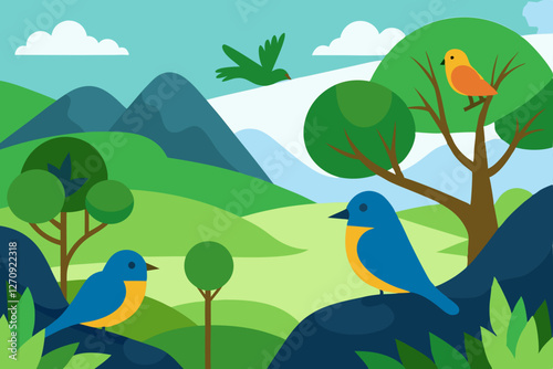 birds on a branch