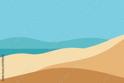 vector illustration of a beach