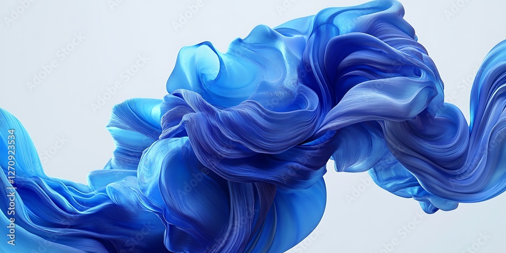 Obraz premium Abstract Blue Fabric Flowing (4)