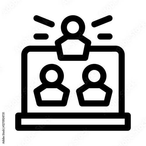 Virtual meeting line icon