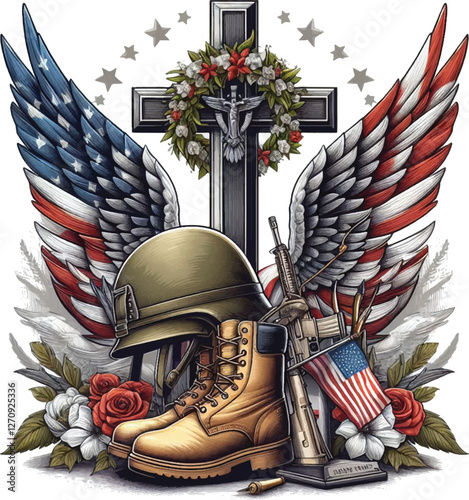 Memorial Day helmet and shield