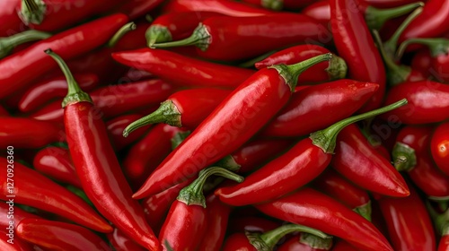 Wallpaper Mural Vibrant red chili peppers piled together showcasing their glossy texture and freshness for culinary use, perfect for cooking and garnishing dishes Torontodigital.ca