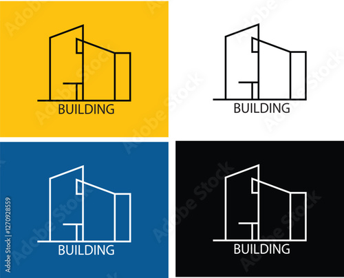 Real estate milimalist color logo icons template design, Real estate and home buildings logo icons template