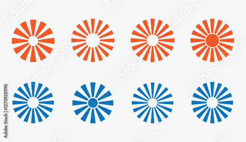 Sunburst Silhouette Shape Set. Abstract Sunburst Design Elements. Decorative Sunburst Shapes Set. Sunburst Bundle.