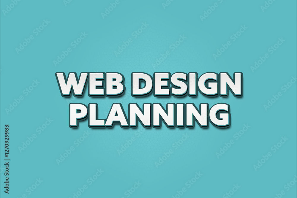 Fototapeta premium Webdesign Planning. A Illustration with white text isolated on light green background.