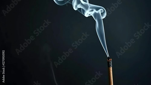 Thin wisps of smoke drifting lazily from a smoldering incense stick