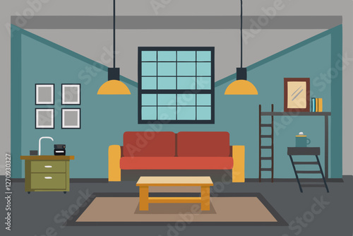 living room interior with fireplace