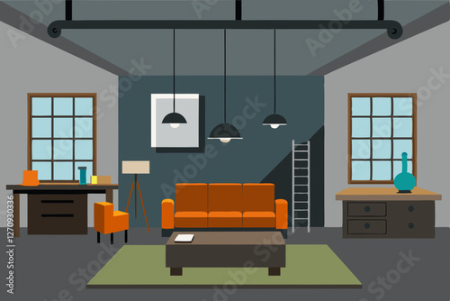 living room interior with furniture