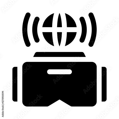 VR goggles glyph icon