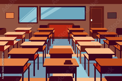 classroom with chairs and table