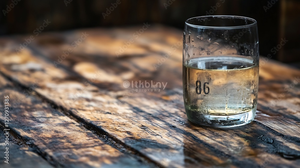 Refreshing glass of clear water on a rustic wooden table with rustic detail : Generative AI Refreshing glass of clear water on a rustic wooden table with rustic detail : Generative AI