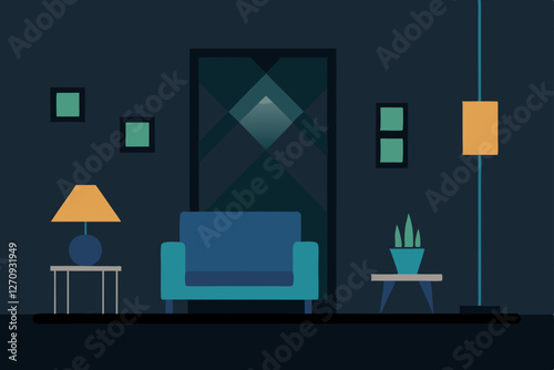 living room interior with sofa