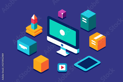 vector illustration of a computer network