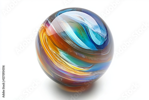 Glass marble isolated on white background