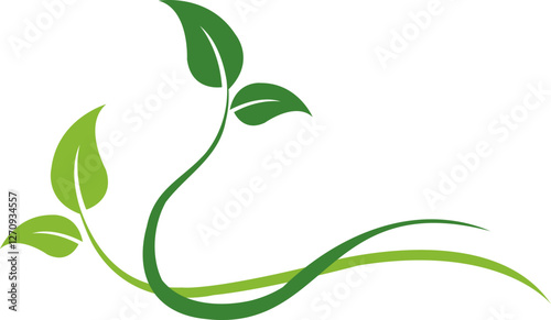 Green Leaves, Nature, Spring, Growth, EcoFriendly, Organic, Plant, Vine, Design, Logo